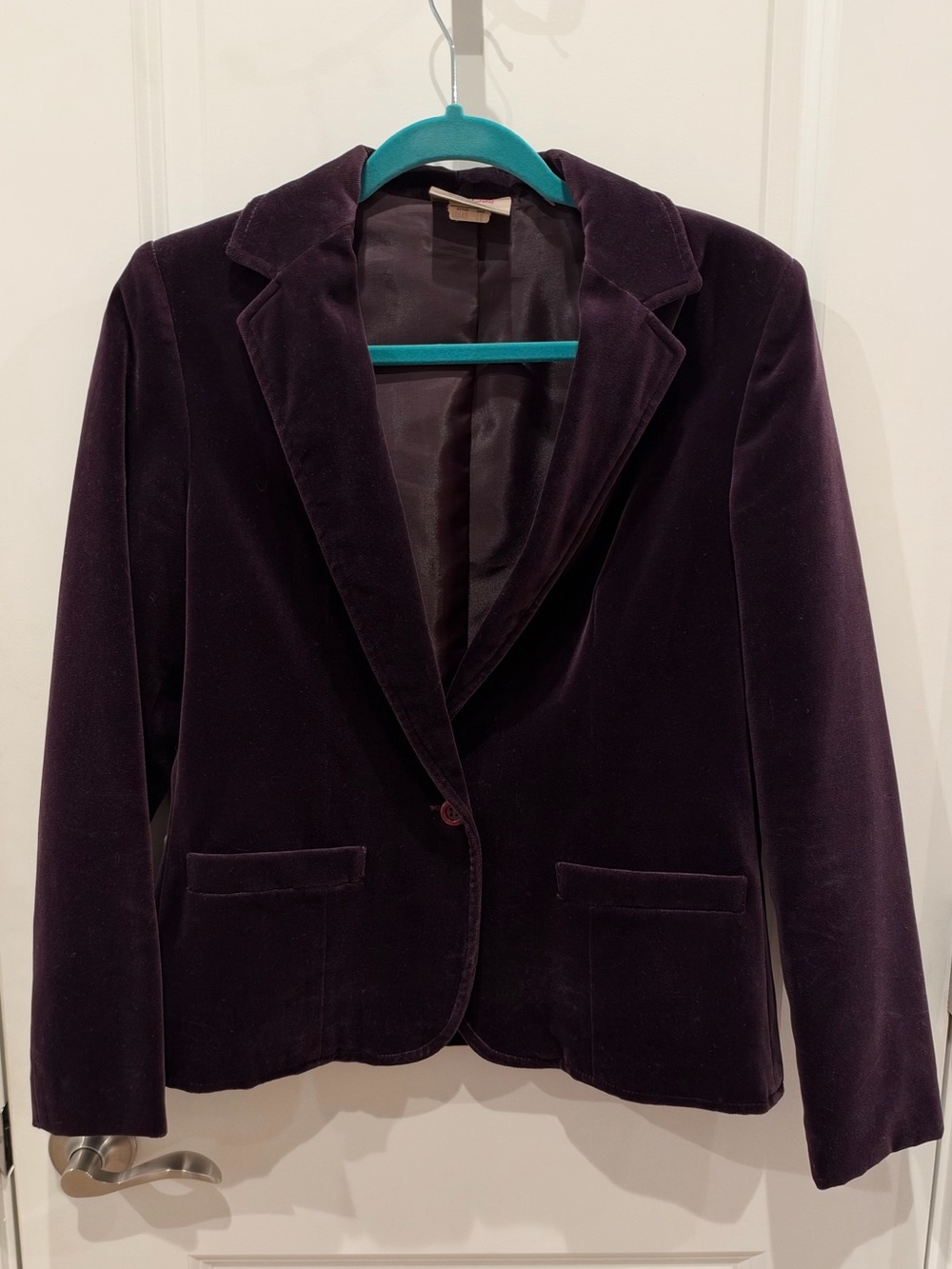 Vintage Tan Jay Purple Velvet Blazer Jacket Size 10